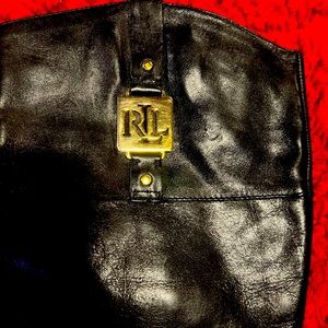 RLL Ralph Lauren black leather riding boots. Size 8